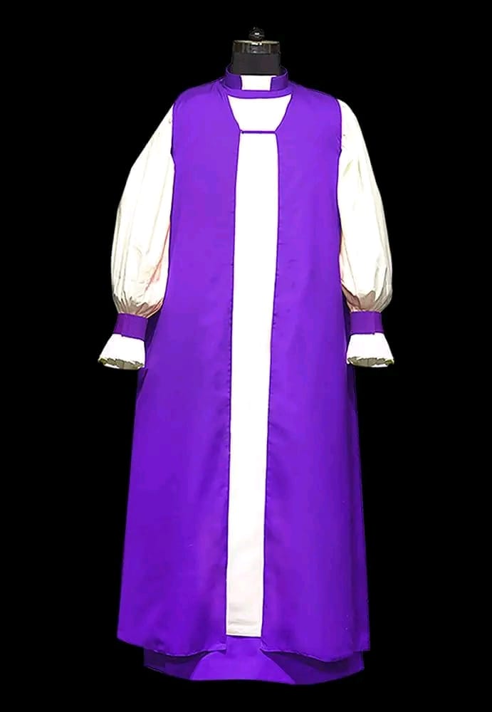 Traditional Purple and White Clergy Cassock