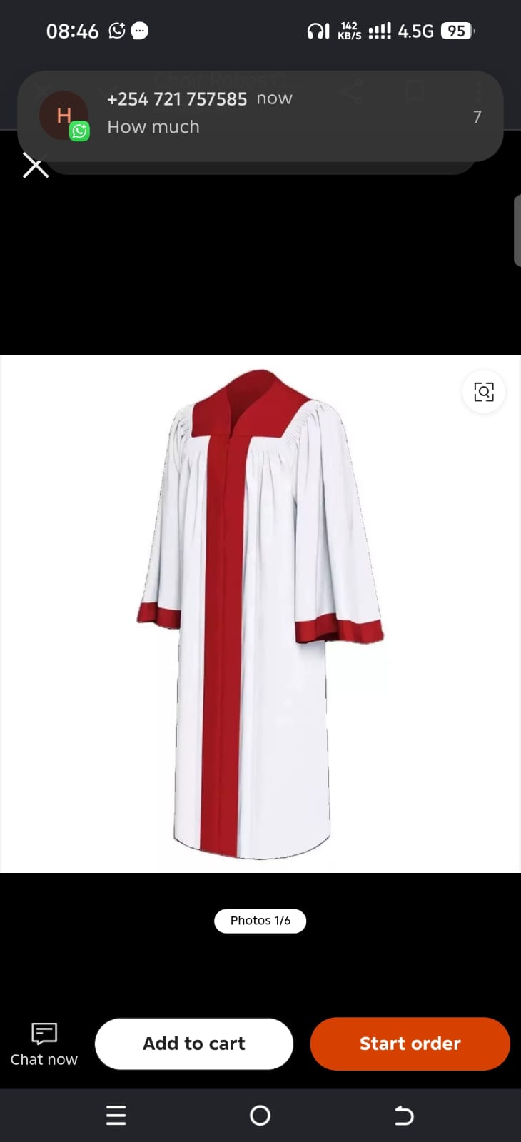 White Cassock with Red Trim